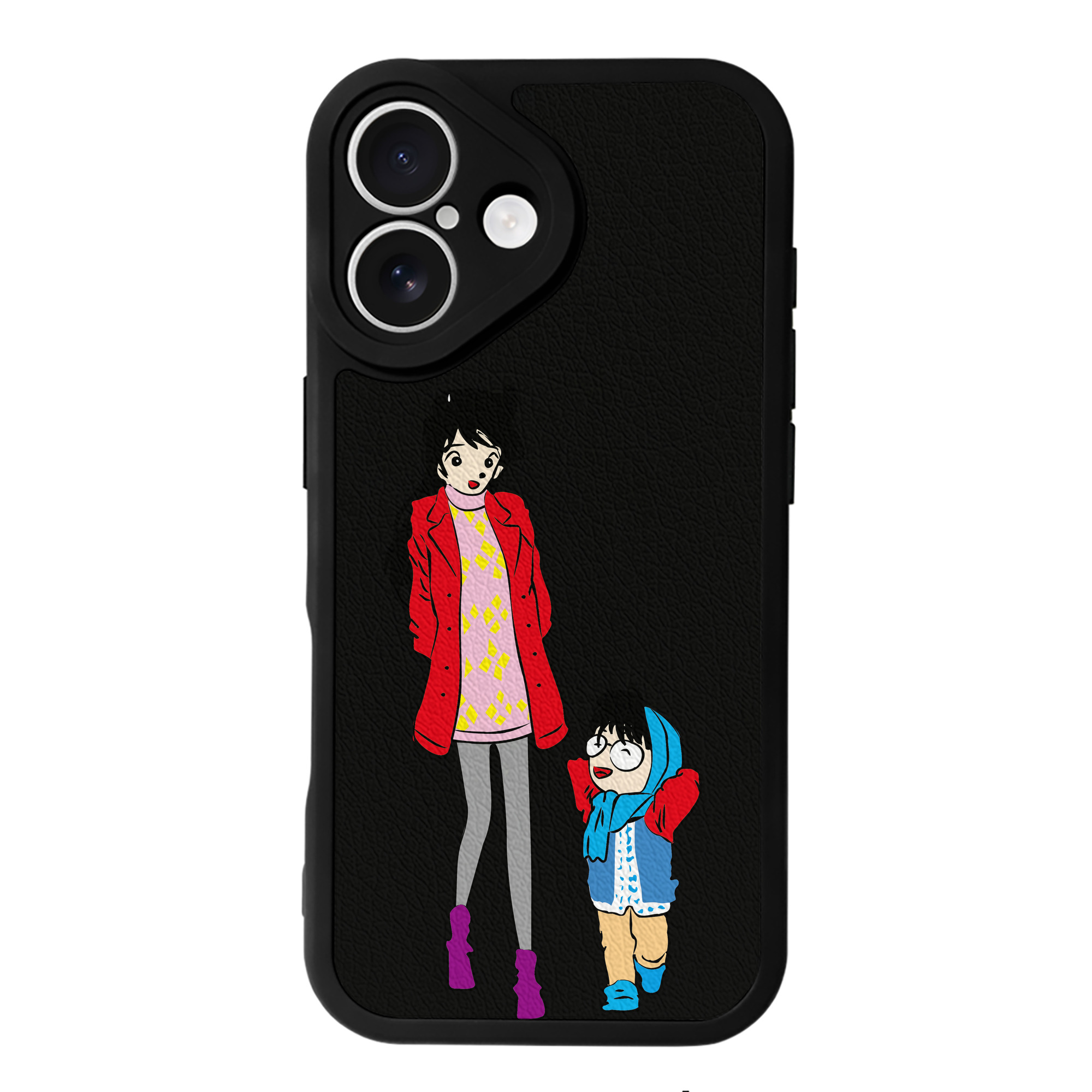 （画像用） 名探偵コナン 江戸川 コナン Detective Conan Conan Edogawa 【iPhone 16シリーズ対応】シリコンスマホケース（レザー調） 材質：シリコン